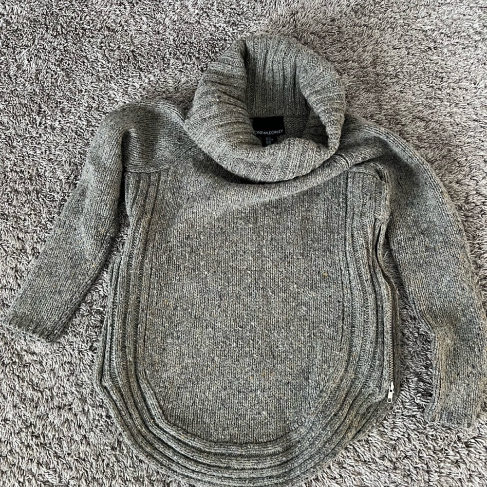 Cynthia Rowley Heather Gray Cowl Neck Sweater